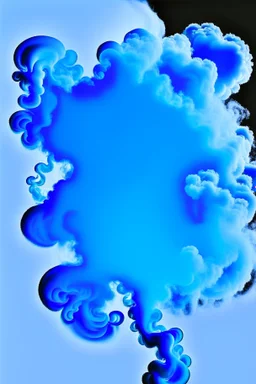 blue smoke in a shape of a person cloud air elemental