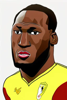 Romelu Lukaku Belgian football player ,cartoon 2d