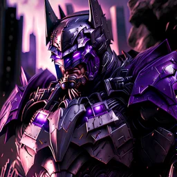 batman in megatron armor, highly detailed, digital painting, cinematic lighting
