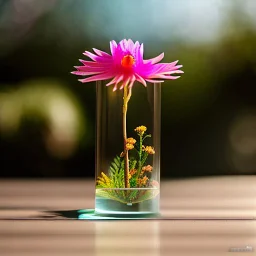 Surreal Waiizii Flower inside a glass sculpture, Art by Joshy Sly,