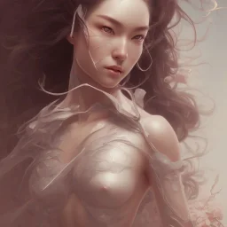 centered, Realist, hyper detailed, head and shoulders portrait, stunningly pinup as wonderfull japanese woman, daylight, artgerm,Greg rutkowski,vallejo,alphonse mucha