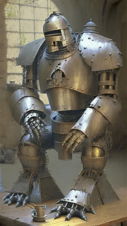 medieval metal golem, operation table