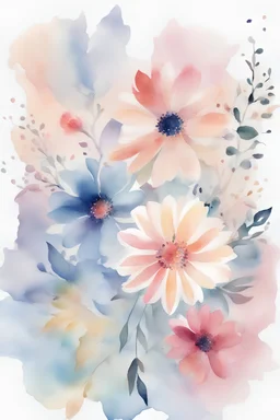 FLOWERS BACKGROUND WATERCOLOR ABSTRACT
