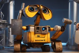 Machine in 8k WALL-E model with 8k anime cgi artstyle, full body, intricate details, highly detailed, high details, detailed portrait, masterpiece,ultra detailed, ultra quality