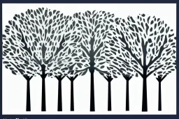 Vector tree illustration white background die cut