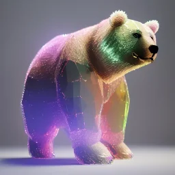 transparent multicolor crystal bear