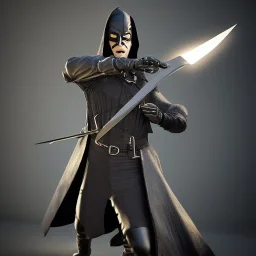 zorro wearing a black mask and holding a sword, illumination, brilliant coloring, smooth, sharp focus, crispy quality, vray; Artstation; HD, HDR, SF, CGSociety, 16k, photorealistic, unreal engine