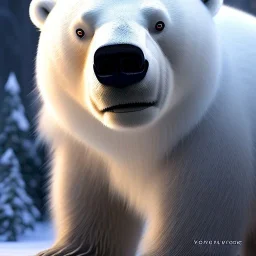 pixar style, volumetric summer garden environment and background, realistic painting of an polar bear, looking excited, volumetric lighting, dramatic lighting, detailed digital painting, extreme dense and fine fur, anime, ornate, colour-washed colors, elegant, small minutiae, tiny features, particulars, centered, smooth, sharp focus, renderman gofur render, 8k, uhd, detailed eyes, realistic shaded volumetric lighting, sunlight caustics, backlight, centered camera view