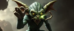 smite by god was the evil goblin gremlin man in the style of Escher and Giger.