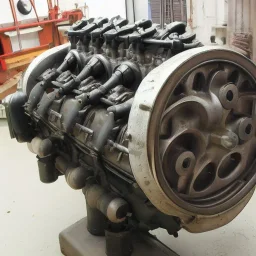 old, big size, 1-cylinder ship engine