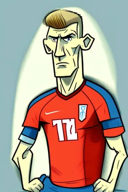 Tomas Soucek Czech football player ,cartoon 2d