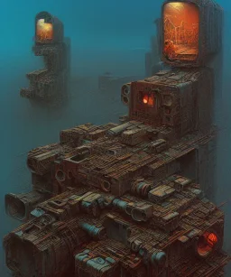 Camera., concept art, hyper detailed, beksinski, dan mumford, post-apocalyptic, oil on canvas