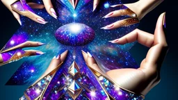 anamorphism trompe l'oeil hyperspace jeweled giant hand modelling a galaxy