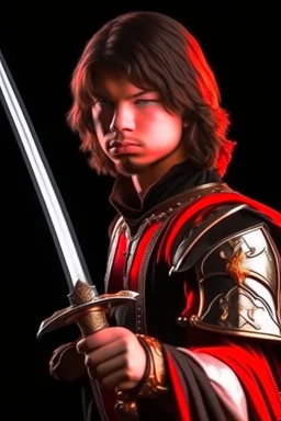 young european brown hair adult royal guard swordsman with rapier