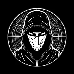 Hacker white and black logo