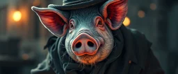 ghost pig man , finely inked, in rustic colors, 4k in the style of Peter Mohrbacher source vibrations, bokeh like f/0.8, tilt-shift lens 8k, high detail, smooth render, down-light, unreal engine, prize winning