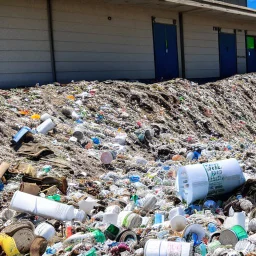 A photo of a landfill or waste disposal site to represent the issue of non-recyclable filters.