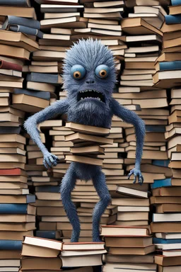 a monster made of books