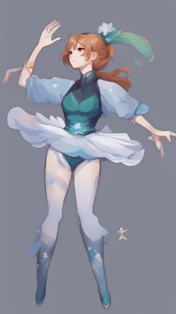 ballerina in the style of genshin impact