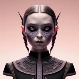 symmetry!! portrait of wednesday Addams in the style of horizon zero dawn, machine face, intricate, elegant, highly detailed, digital painting, artstation, concept art, smooth, sharp focus, illustration, art by artgerm and greg rutkowski and alphonse mucha, 8 k