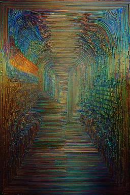 The fluctuation of faith and doubt; Surrealism inspired by Hundertwasser and Kandinsky; Golden Hour; Iridescent; Controversial; Supremely Detailed; Binary; dual picture