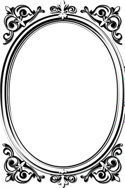 silhouette of a thick ornamental oval picture frame, black on white vector