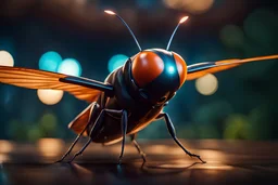 Strange, beautiful flying creature, Cinematic lighting, Volumetric lighting, Epic composition, Photorealism, Bokeh blur, Very high detail, Sony Alpha α7, ISO1900, Character design, Unreal Engine, Octane render, HDR, Subsurface scattering