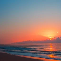 Strand bei Sonnenuntergang mit