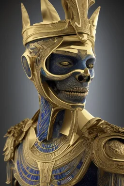 shiny black male African Egyptian alien, cracks in the voodoo head, wicked, eyes, crown, Elephant, 8k, finely detailed, photo realistic, tiger turquoise skull head gold dragon space alien snow skeleton gold hornytoad silver crown silver eyes playing drums