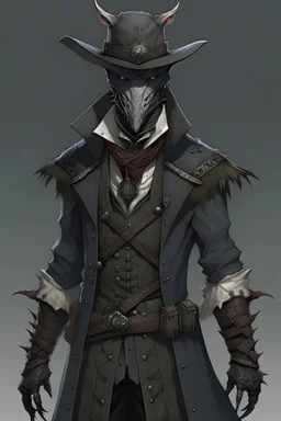 aristocratic hunter, bloodborne style, front view