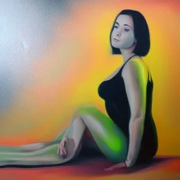 Full body portrait, painting, medium shot lady body made of Volumetric nuclear waste