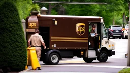 UPS Delivery Driver wearing crocs at the entrance gate