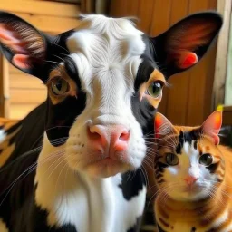 a cat has cow face