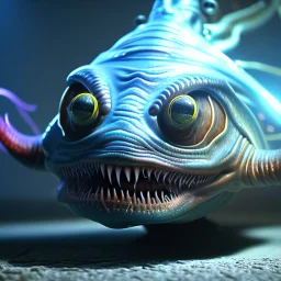 fluid ink angler fish creature, unreal engine 5, 8k resolution, photorealistic, ultra detailed