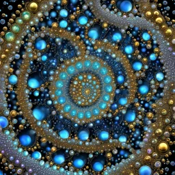 This spiral fractal image consists of thousands of translucent beads, bubbles, baubles, or gems. When viewing this image I can't help but feel uplifted in spirit. © Vic Eberly Created using Ultra Fractal