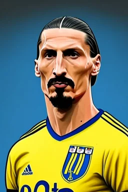 Zlatan Ibrahimovic Swedish football player ,cartoon 2d