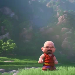 Walter white toddler, full body, angry, Buddha body, dynamic pose, tokio background, dramatic lighting, hyper realistic, unreal engine, 8k, upscale