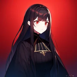 portrait anime vampire, long hair, red eyes, noble black robe, Blood, background Gothic castle, hyper detailed, intricately detailed, gothic, ambiguous lines image, flat dimensional style, flat lines, rough drawing --ar 2:3