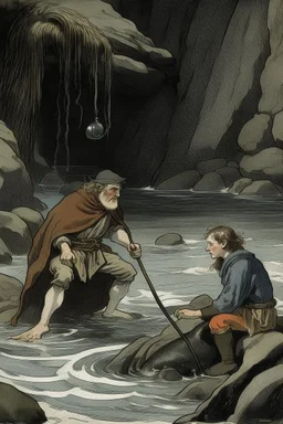 Grim the fisherman saves the young Prince Havelock