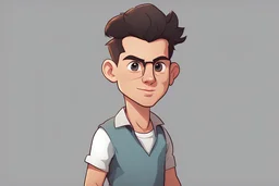 generate a full-bodied young male adult cartoon character