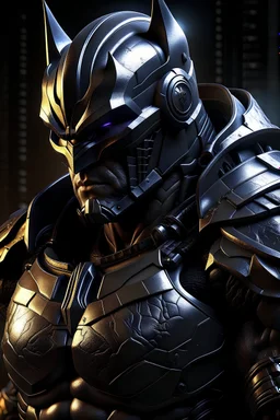 batman in megatron armor, highly detailed, digital painting, cinematic lighting