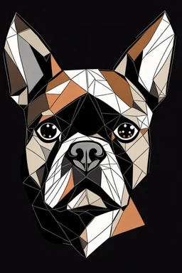 French bulldog face geometric minimalistic cartoon