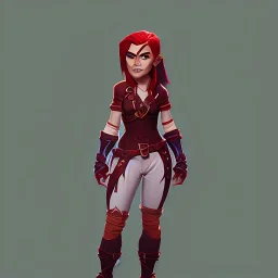 Full body Red hair halfling girl