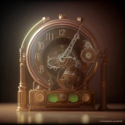 Steampunk clock,steampunk center composition, ultra realistic, shiny, smooth, studio quality, octane render, Surrealism, Triadic colour scheme,glow-stick, ambient lighting,nightclub lighting, polaroid, 100mm, --ar 1:1 --v4