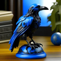 ravenclaw crow blue globe