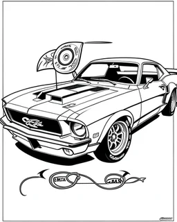 coloring page 1969 Ford Mustang Boss 302