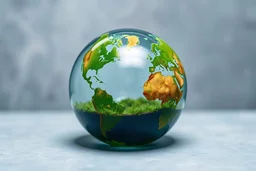 World environment and earth day concept with [globe and eco friendly enviroment on ball glass] . high quality, HD ,professional photo for an ecommerce shop, 8K ultra perfectionist, extra realist