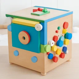 Wooden Kids Baby Activity Cube - Boys Gift Set