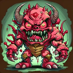 create a picture of the pinky monster from the doom videogame