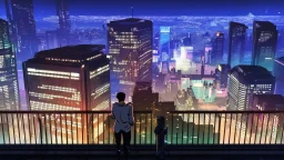 Cyberpunk City skyline